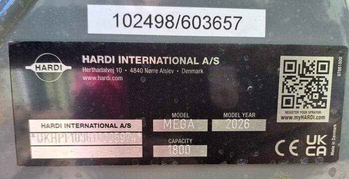 HARDI MEGA 1800<br />Hours: 0<br />Stock Number: 11034760 - Image 4